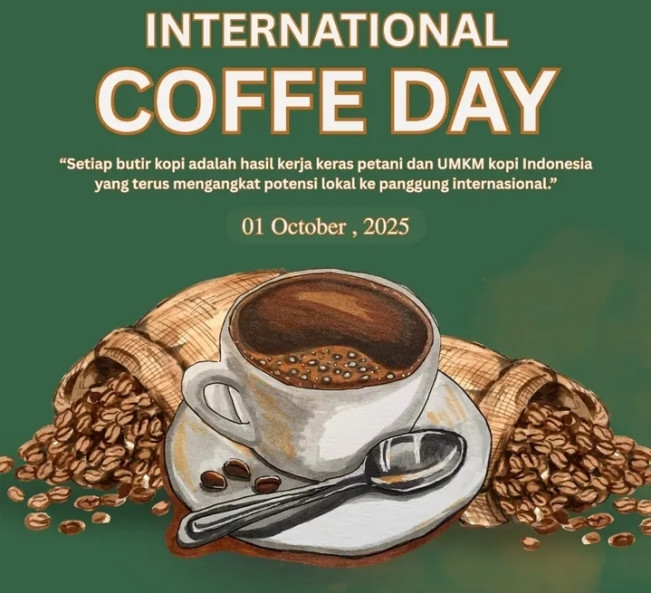 Ilustrasi Hari Kopi Internasional. [Instagram]